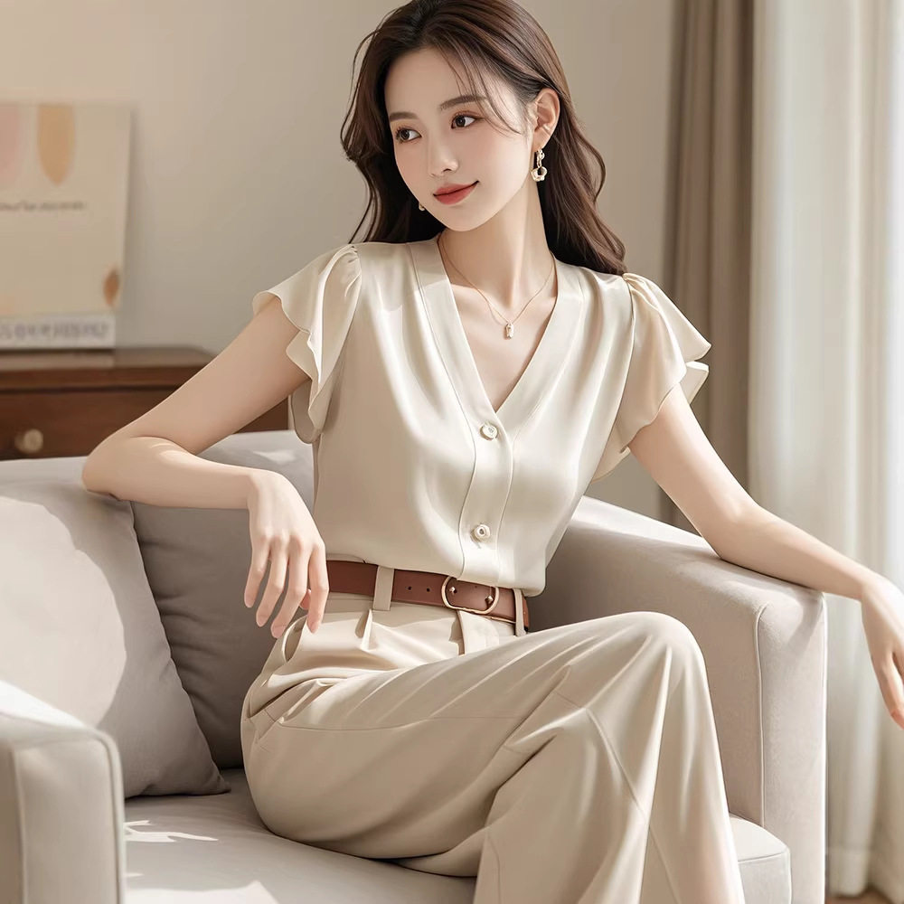 2026新款冷淡系高级感干练气质时尚职业衬衫裤子两件套装女装夏季