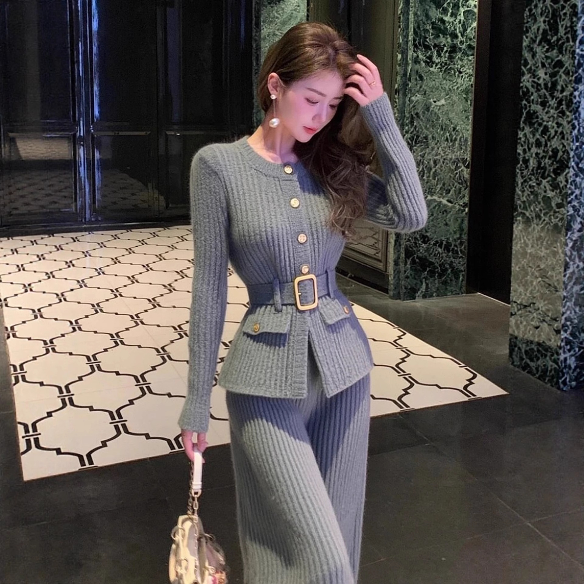 小香风针织时尚套装轻奢气质2025秋冬新款秋季一整套初冬穿搭女装