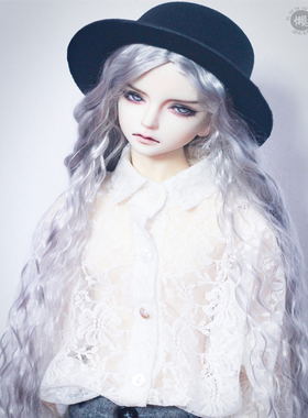 bjd假发6 4 3分巨婴sd叔人偶男娃仿马海毛中分长卷发欧风宫廷风