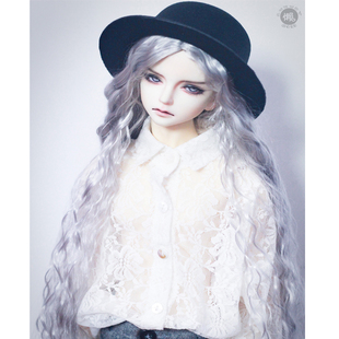 bjd假发6 4 3分巨婴sd叔人偶男娃仿马海毛中分长卷发欧风宫廷风