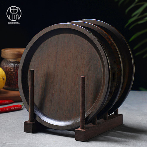 大号胡桃木色餐垫隔热垫餐桌垫砂锅垫中式实木加厚珐琅垫盘垫厨房