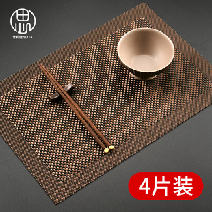 加厚餐桌隔热垫西餐餐垫酒店专用防水餐盘垫小块碗盘垫日式编织垫