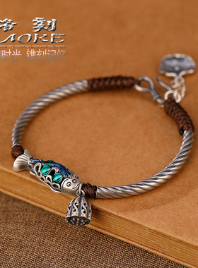 烙刻民族风女99足银景泰蓝设计元素