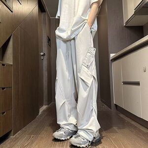 白色工装裤美式hiphop潮牌高街嘻哈爵士舞休闲百搭显瘦运动裤子潮