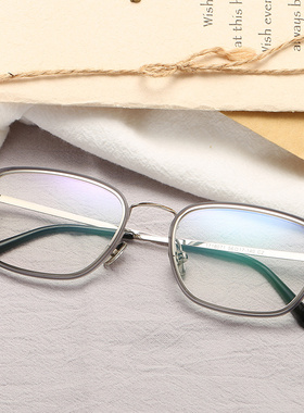 复古方形眼睛框镜架男女网红近视眼镜可配防蓝光辐射有度数加散光