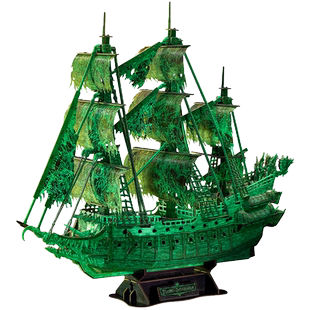 乐立方3D立体拼图飞翔的荷兰人海盗船 模型拼装高难度DIY船模成人