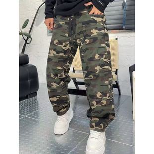 879美式 加绒休闲棉质水洗伐木阔腿裤 复古工装 冬季 迷彩裤 YULE语乐