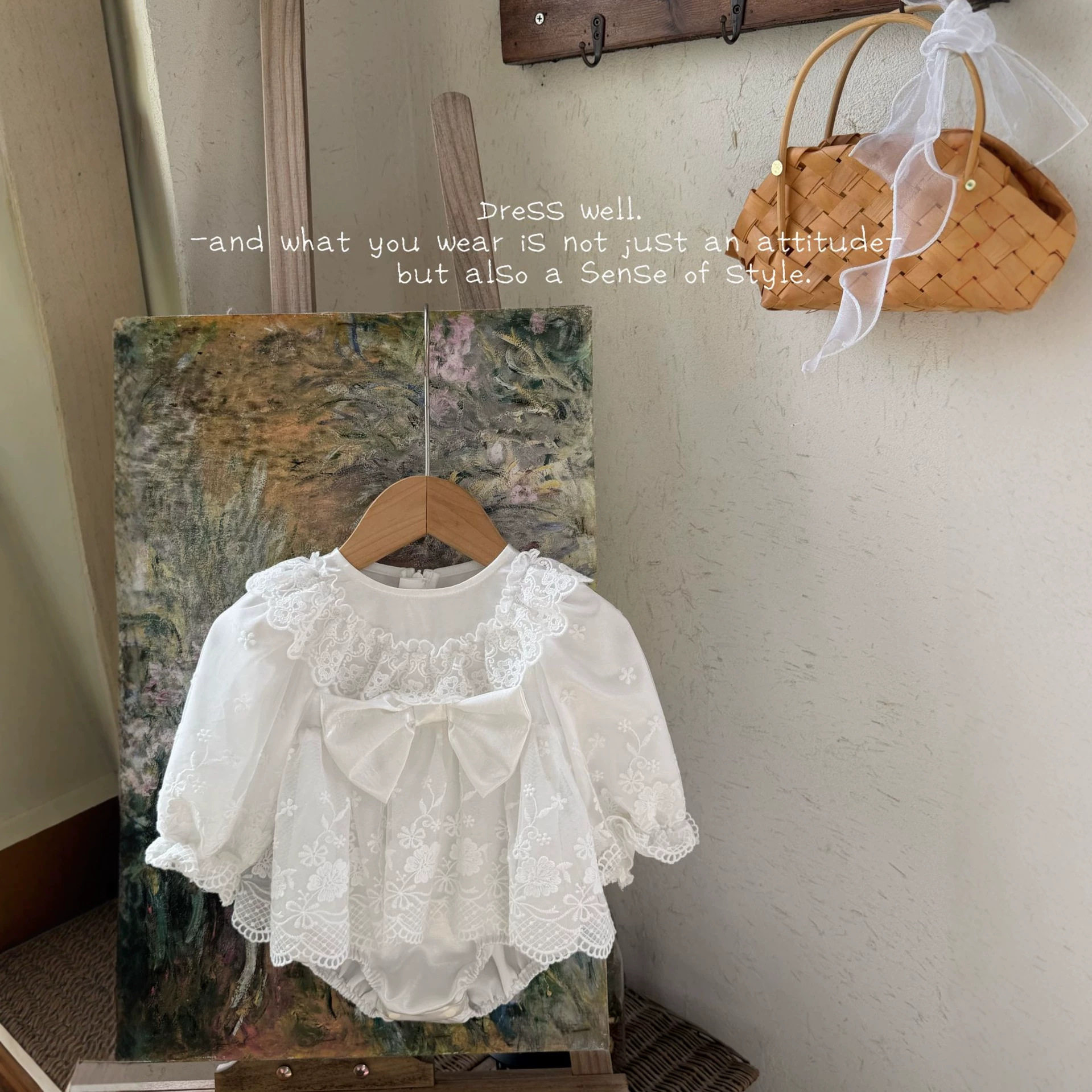 秋装女宝蕾丝公主连体礼服图片