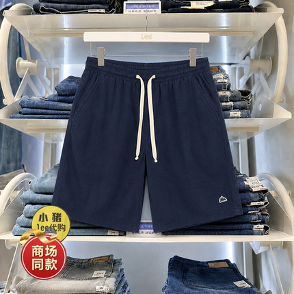Lee商场款男士休闲短裤系带运动短裤松紧腰五分裤夏季透气新款