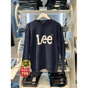 圆领休闲棉卫衣LUT006424203203 A04864 套头衫 Lee韩国设计情侣款