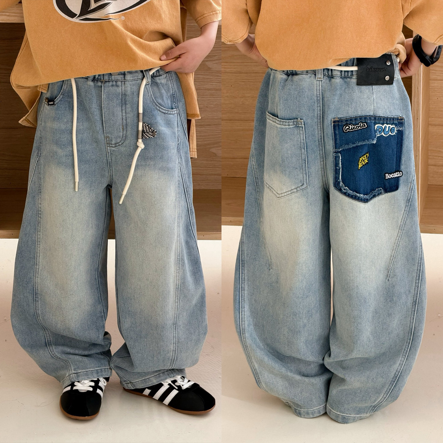 大E小e童装儿童牛仔裤2026春装中大童弯刀裤男女童宽松裤子89926,童装/婴儿装/亲子装,儿童牛仔裤,淘宝优惠券,粉丝福利购,淘宝优惠卷