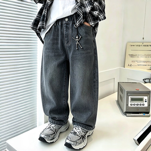 牛哆哆童装儿童牛仔裤2026秋装中大童韩版老爹裤男童裤子99662