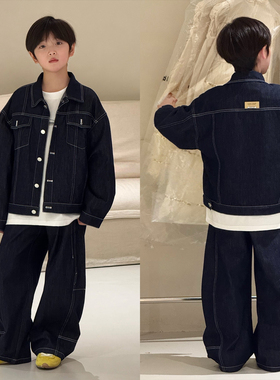 牛哆哆儿童牛仔套装2026春装男女童中大童外套裤子两件套95525