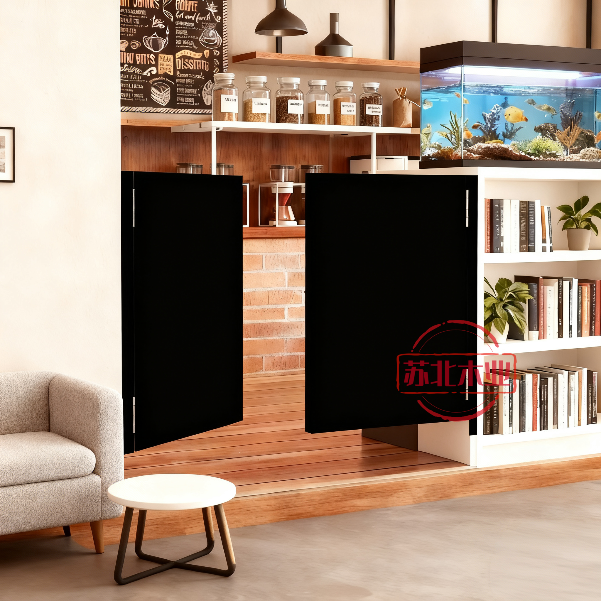 吧台回弹门收银台挡板奶茶店实木小门复古酒吧自由门牛仔门实木门