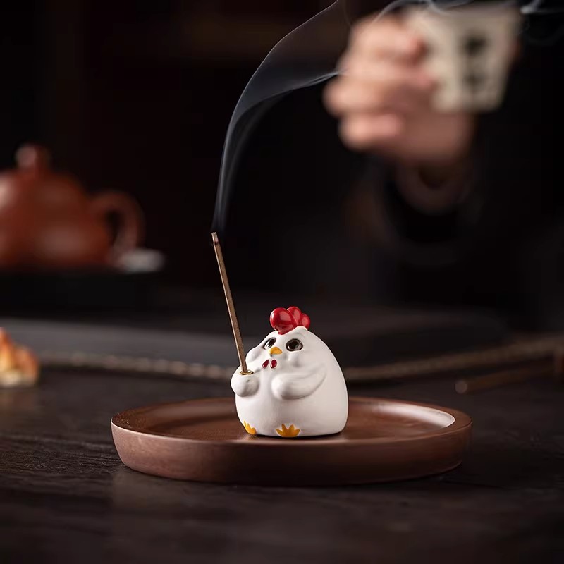 陶瓷小鸡茶宠摆件可养招财茶桌