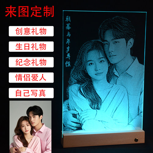 定制锤子玻璃画送爱人生日礼物