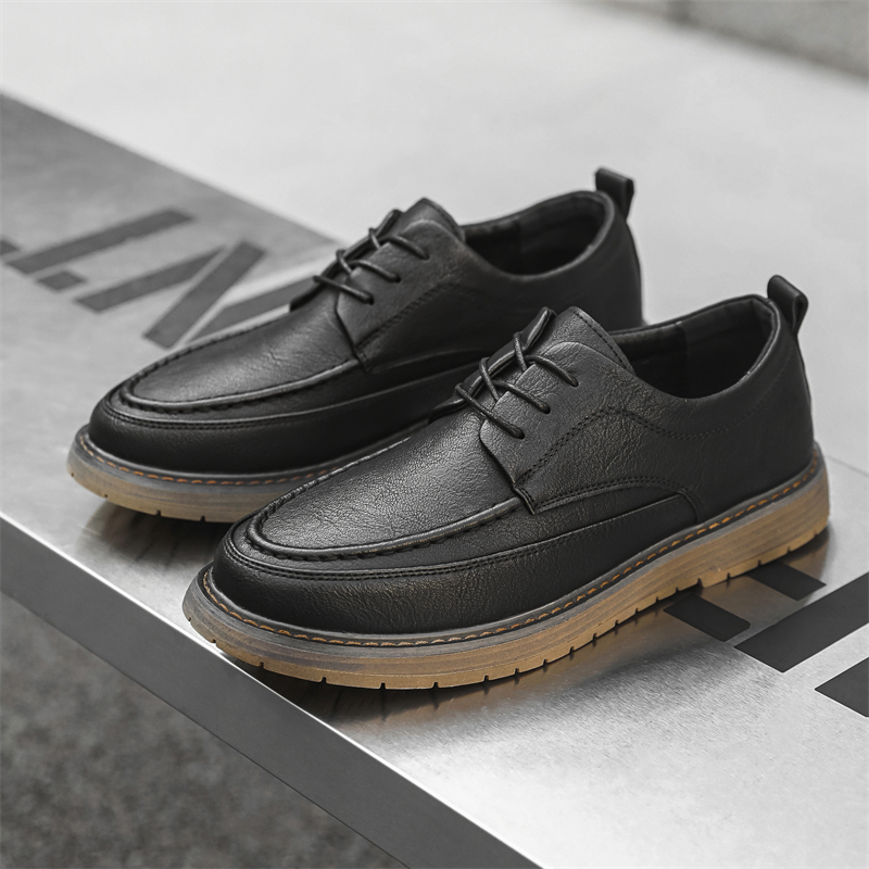 春秋美式复古风低帮工装鞋马丁鞋舞台表演男鞋户外休闲大头皮鞋潮