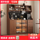 实木餐边柜一体靠墙高柜现代简约客厅酒柜茶水柜咖啡柜厨房储物柜