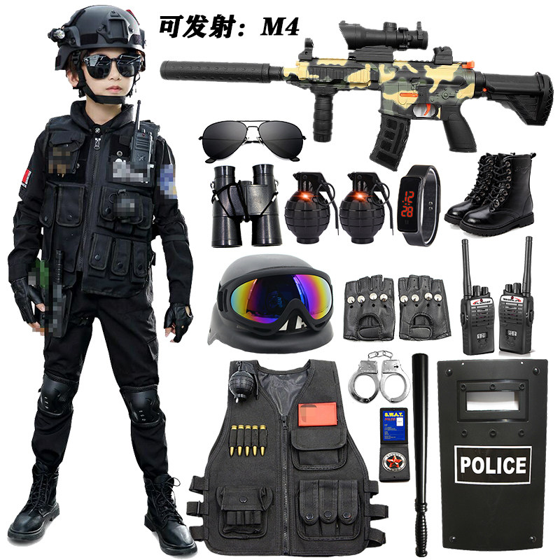 儿童威龙警小察玩具三角洲套装帽子男孩特种兵户外特警装备玩具枪