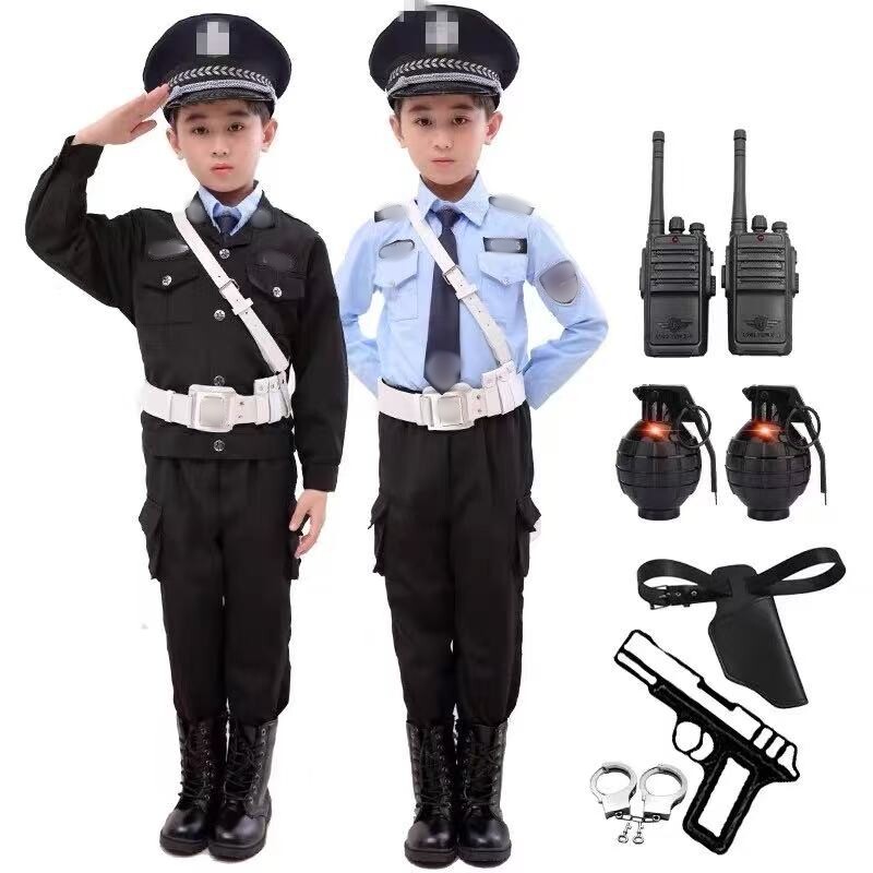 儿童警官衣服警服玩具套装警察服角色扮演交警演出服交通制服装备
