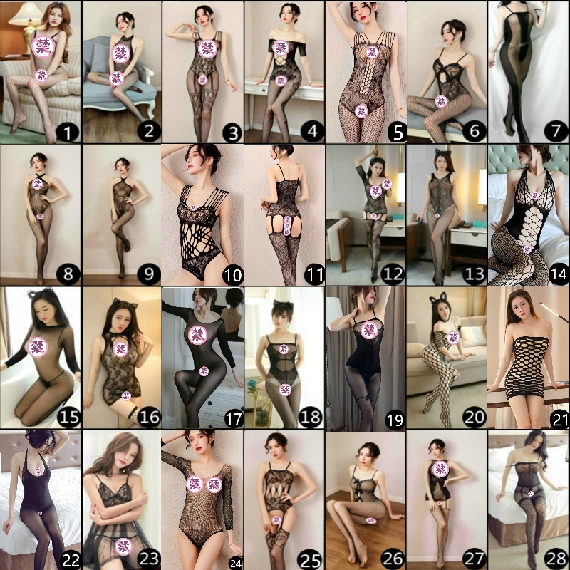 性感透明连体网衣撕扯身袜