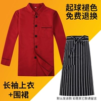 Красный лонгслив, фартук