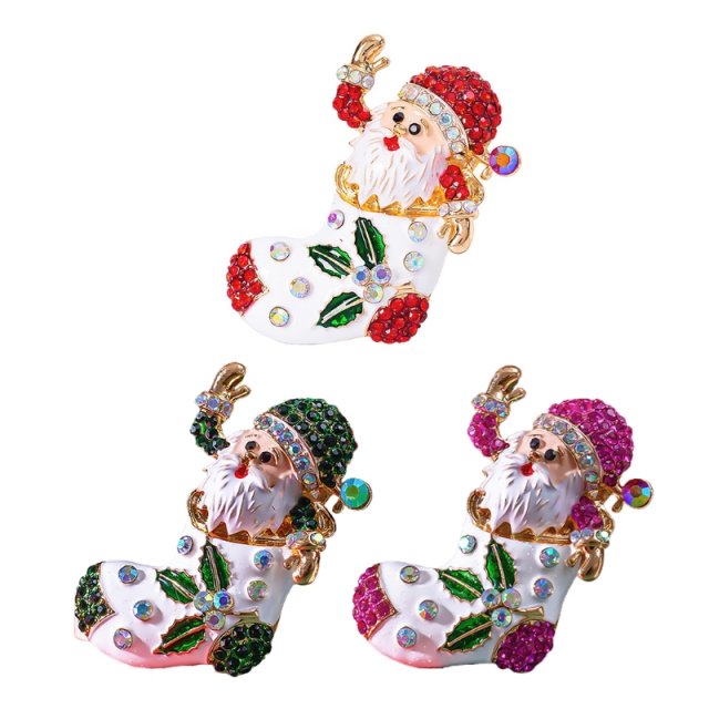 2022 new christmas element brooch pin creative santa claus b