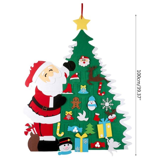 2022 new kids diy felt christmas tree decoration santa snowm