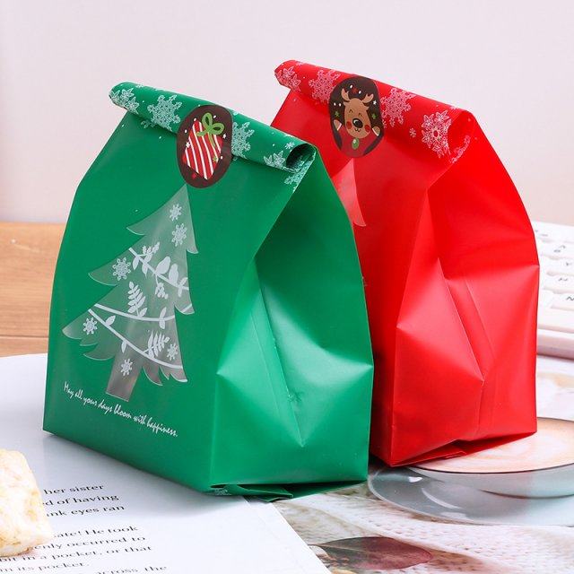 2021 navidad 10pcs snowflake christmas tree gift bags merry