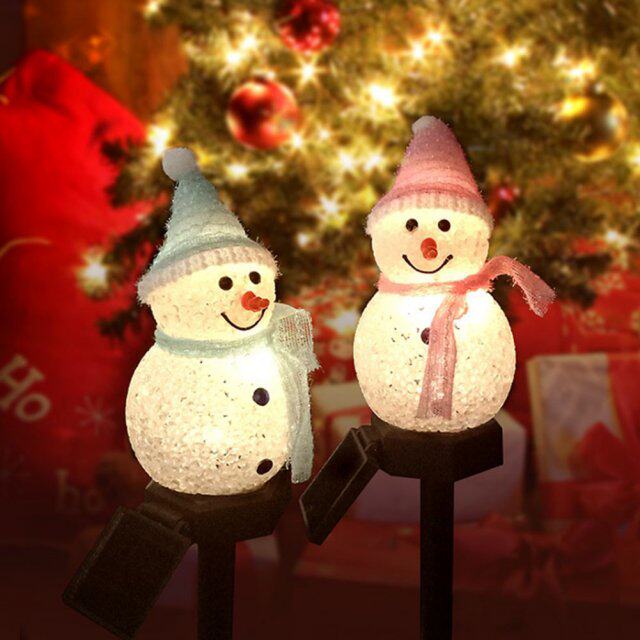 led snowman solar lawn lamp christmas decorations for home o
