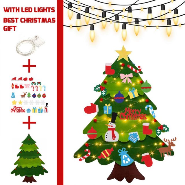 led felt christmas tree toys diy crafts door wall ornaments