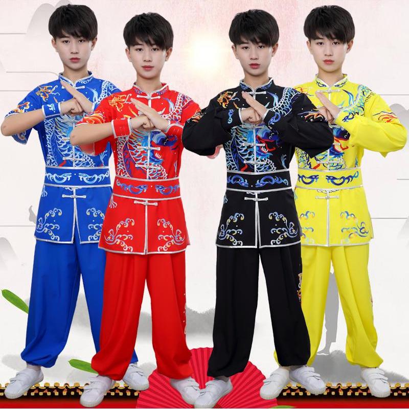 新款儿童武术表演服装太极拳青少年体考比赛武术演出训练服打鼓服