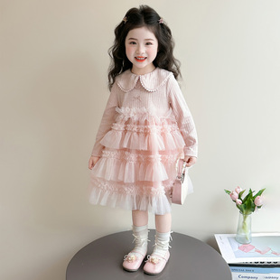 女童连衣裙春装2026新款洋气宝宝公主裙周岁礼服春秋儿童网纱裙子