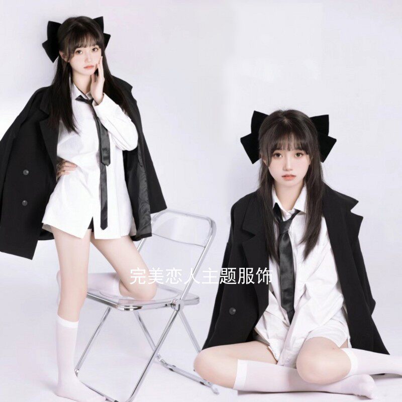 影楼韩系白色衬衫纯欲风摄影服装