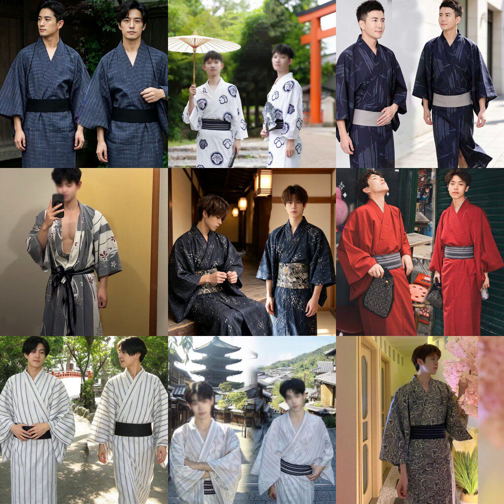 日本男士传统和服日式武士正装