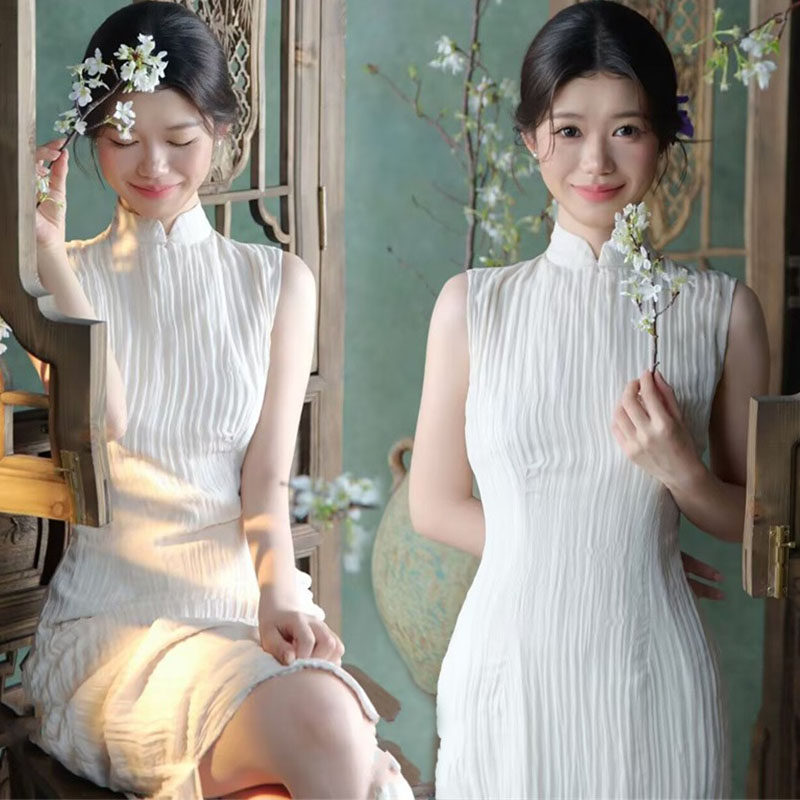 影楼新款复古温柔清冷禅意新中式旗袍高级个人写真摄影艺术照服装