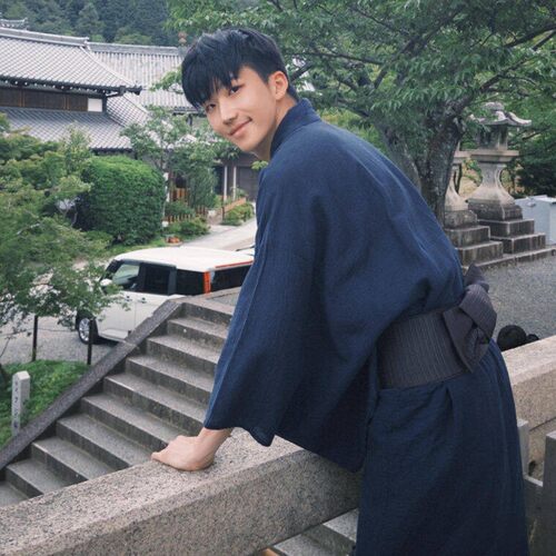 日本传统男士和服浴衣长袍武士