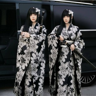影楼新款和服黑道千金传统浴衣写真服旅神明摄影少女改良日式拍照