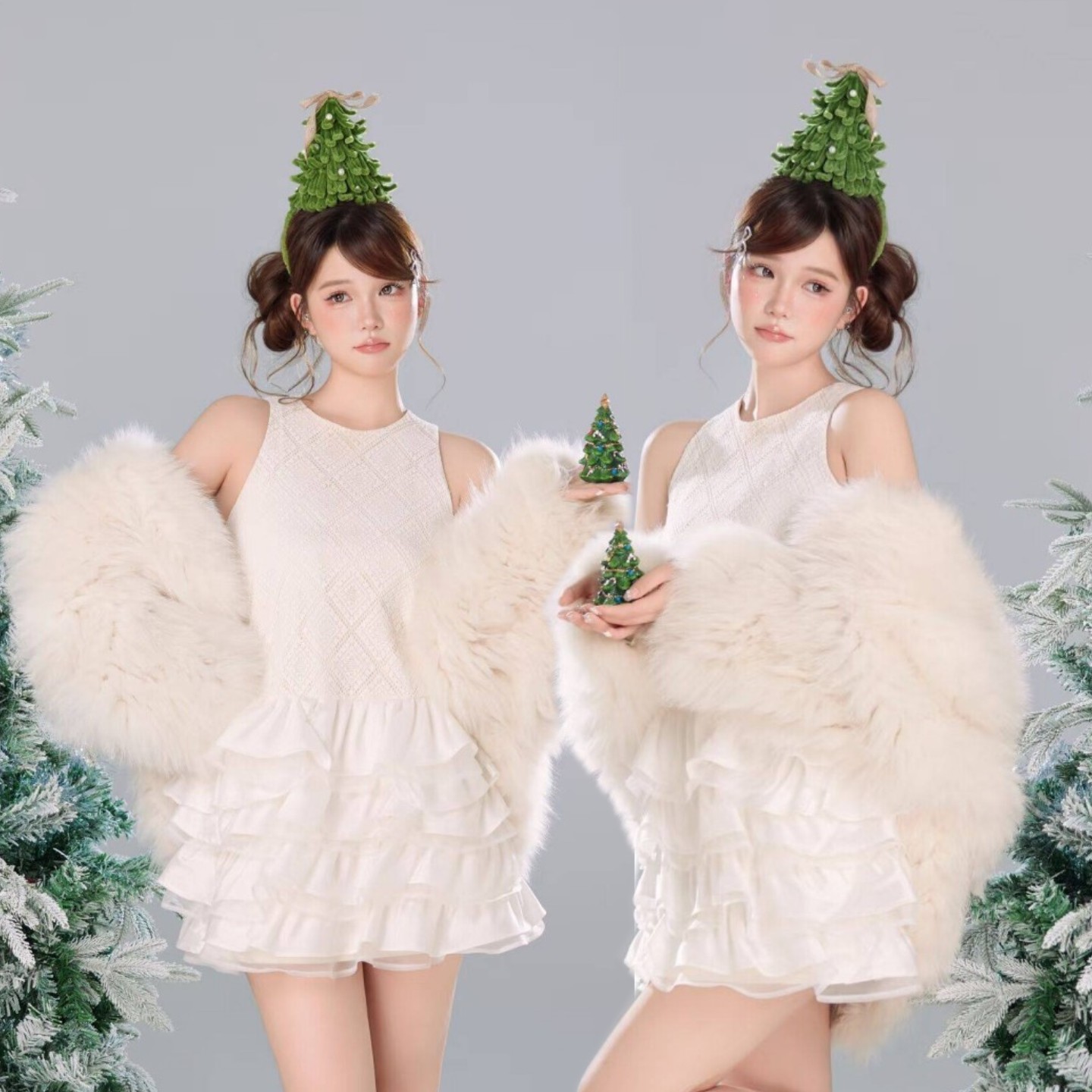 影楼新款拍照主题韩系高级甜美氧气少女个人肖像艺术照片摄影服装