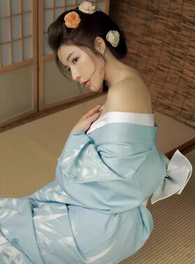 和服cos女正装传统日本可爱神明少女改良日系日式美容日料店和服