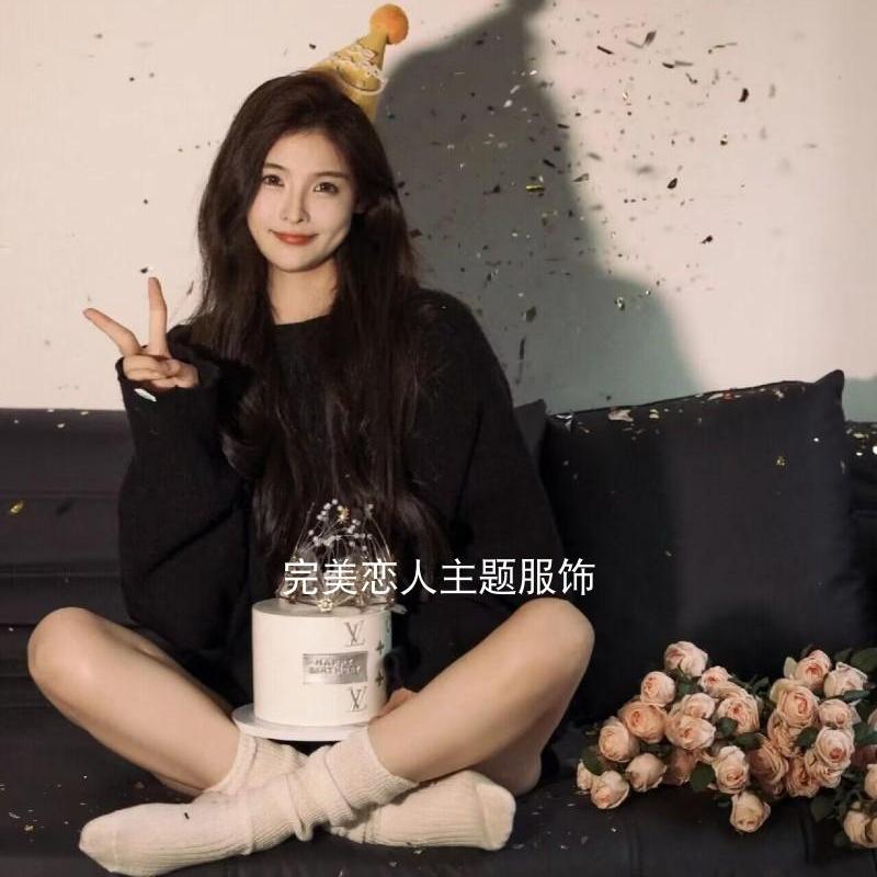 影楼黑色时尚毛衣裙子辣妹上衣