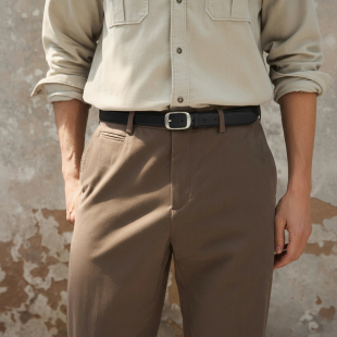 男士 牛仔裤 皮带2026新款 饰真皮配西装 带简约百搭2.8宽 腰带装 窄款