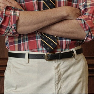 带简约百搭黑色装 潮搭配牛仔裤 饰男皮带 真皮腰带时尚 复古高级男士