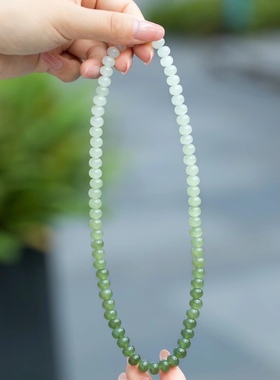 和田晴水渐变色珠链～5.8*7mm 可做手链项链两用款
