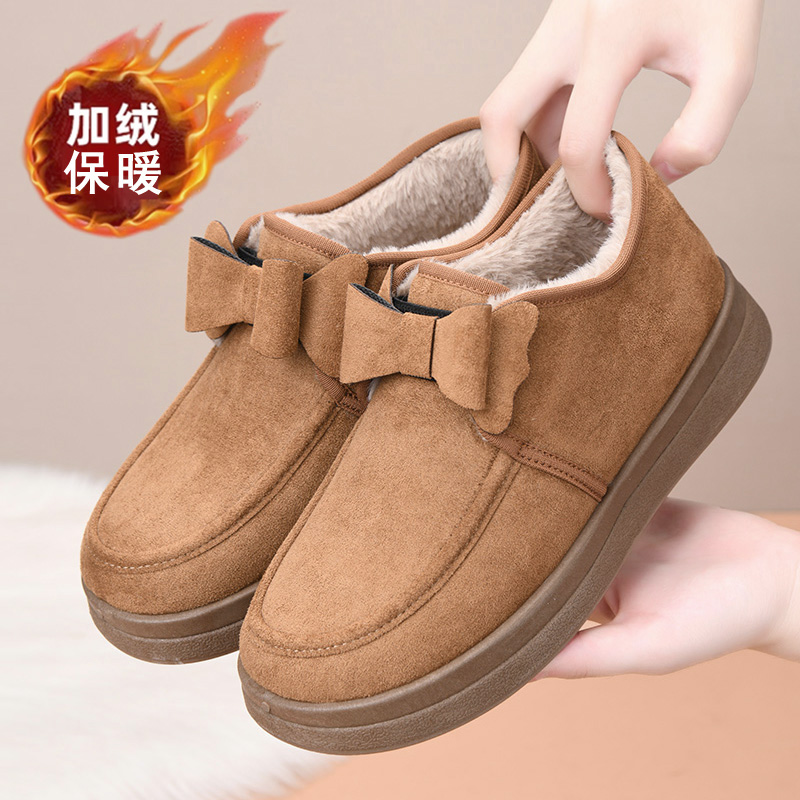 冬季皮面防水棉鞋加绒加厚