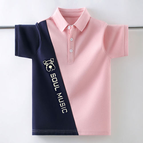 男女童短袖T恤POLO衫拼接园服