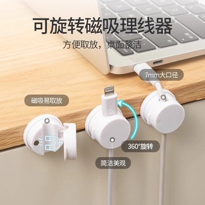 【旋转磁吸理线器】强磁开合