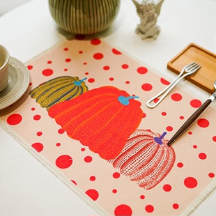 美式 饰 南瓜餐垫防水隔热垫轻奢高级感防烫垫子家用餐桌垫子餐桌装