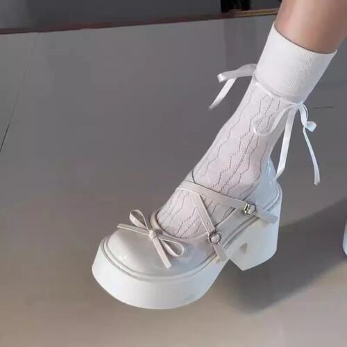 蝴蝶结厚底英伦风乐福单鞋