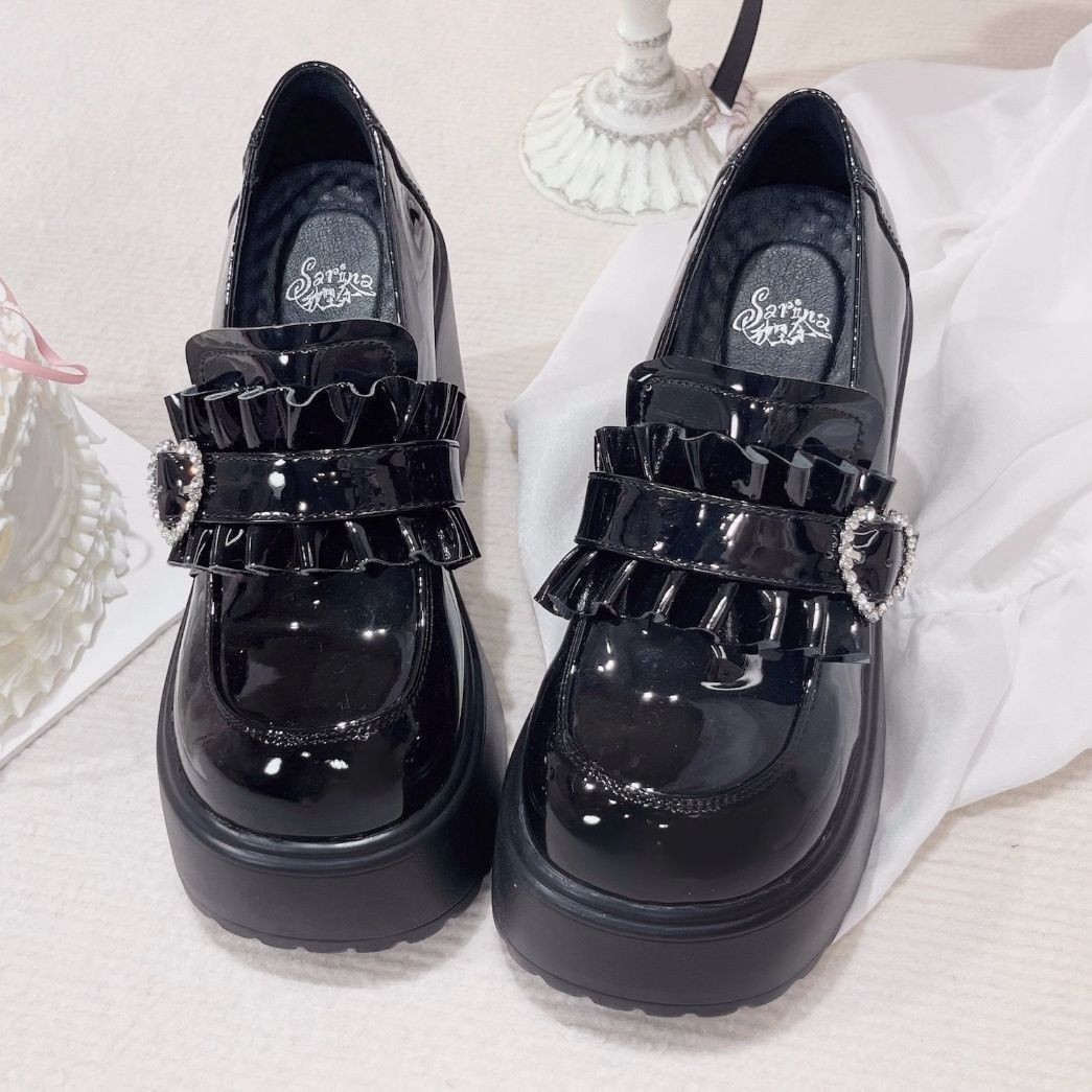 8厘米爆款高跟厚底小皮鞋女英伦风jk辣妹增高乐福鞋漫展单鞋子春